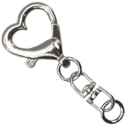 Chaveiro Mosquetão de Coração 21,5mm x 49,5mm Com 6 Unidades Círculo