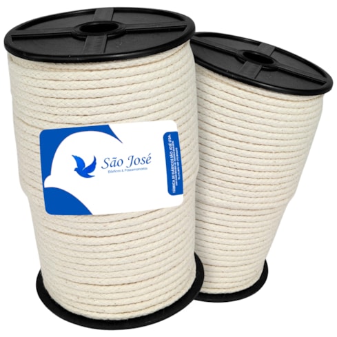 Cordão Trançado 100% Algodão Cru 3mm Ref 3040-C c/50m São José