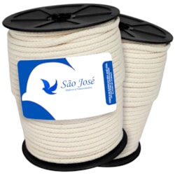 Cordão Trançado 100% Algodão Cru 4mm Ref 3041-C c/50m São José
