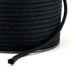 Cordão Trançado 100% Algodão Preto 5mm Ref 3047-P c/50m São José Cordão Trançado 100% Algodão Preto 5mm Ref 3047-P c/50m São José