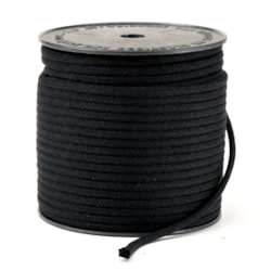 Cordão Trançado 100% Algodão Preto 5mm Ref 3047-P c/50m São José Cordão Trançado 100% Algodão Preto 5mm Ref 3047-P c/50m São José