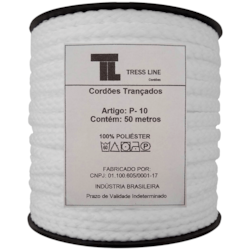 CORDÃO TRANÇADO TRESS LINE P-10 BRANCO COM 50 METROS