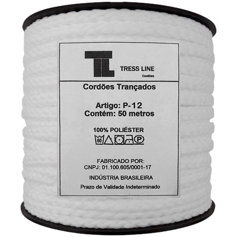CORDÃO TRANÇADO TRESS LINE P-12 BRANCO COM 50 METROS
