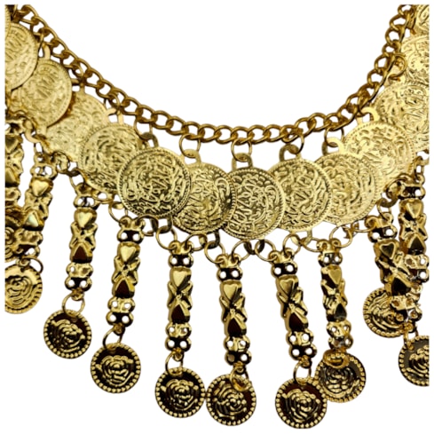 Corrente Indiana Carnaval 105 X 9cm Dourada Ref 152265 Sanding