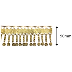 Corrente Indiana Carnaval 105 X 9cm Dourada Ref 152265 Sanding