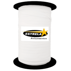 Elástico de Embutir Estrela Guel 4mm Branco Com 100 Metros