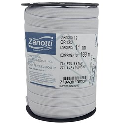 Elástico de Embutir - Jaraguá 12 - Branco (Cru) 11mm - 100 metros - Zanotti