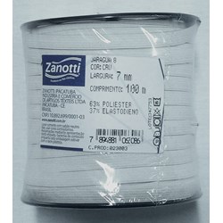 Elástico de Embutir - Jaraguá 8 - Branco (Cru) 7mm - 100 metros - Zanotti
