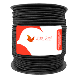 Elástico Roliço Colombe 3mm Ref R.20 Preto Com 100 Metros São José Elástico Roliço Colombe 3mm Ref R.20 Preto Com 100 Metros São José