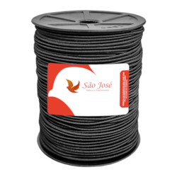 Elástico São José Roliço 2mm Colombe 05R Com 100 Metros Preto Elástico São José Roliço 2mm Colombe 05R Com 100 Metros Preto