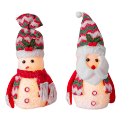 Enfeite Boneco Xadrez Trico Com Led 25x12CM Para Decoração