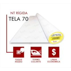 Entretela Não Tecido Com Cola - Gramatura 70 - Branca - 50 metros - Fiorella