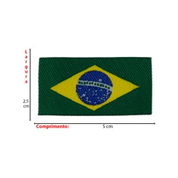 Etiqueta Bordada 22059 Bandeira do Brasil 2,5cm x 5cm c/ 10un Najar