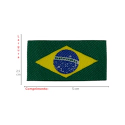 Etiqueta Bordada 22059 Bandeira do Brasil 2,5cm x 5cm c/ 10un Najar Etiqueta Bordada 22059 Bandeira do Brasil 2,5cm x 5cm c/ 10un Najar