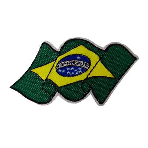 Etiqueta Bordada Termocolante 28519 Bandeira do Brasil 4cm x 7cm c