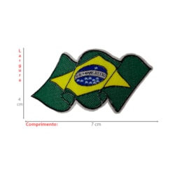 Etiqueta Bordada Termocolante 28519 Bandeira do Brasil 4cm x 7cm c/6un Najar Etiqueta Bordada Termocolante 28519 Bandeira do Brasil 4cm x 7cm c/6un Najar