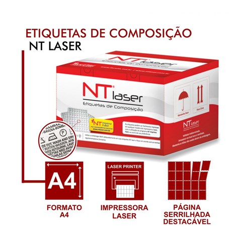 Etiqueta de Composição 25mmx55mm NT Laser 2 caixa c/ 20.000 un Fiorella