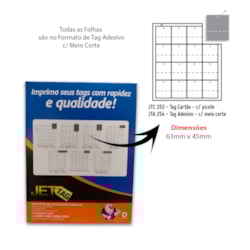 Etiqueta de Composição Adesiva JTA 254 63mmx45mm c/100 Folhas Singularis Etiqueta de Composição Adesiva JTA 254 63mmx45mm c/100 Folhas Singularis