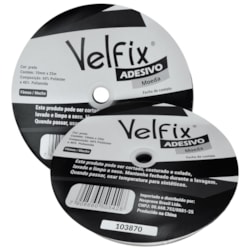 Fecho de Contato Adesivo Moeda 10mm Com 25 Metros Velfix