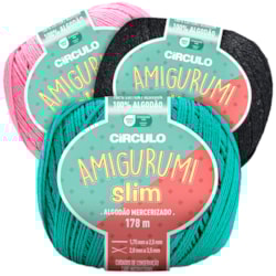 Fio Amigurumi Slim 100% Algodão Com 178 Metros Círculo Fio Amigurumi Slim 100% Algodão Com 178 Metros Círculo