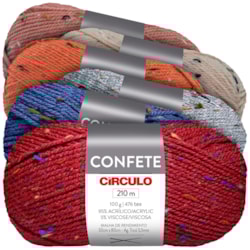 Fio Confete 100gr Com 210 Metros Círculo Fio Confete 100gr Com 210 Metros Círculo