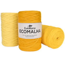 Fio de Malha Ecomalha Liso Euroroma Tons de Amarelo Com 80 Metros