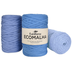 Fio de Malha Ecomalha Liso Euroroma Tons de Azul Claro Com 80 Metros Fio de Malha Ecomalha Liso Euroroma Tons de Azul Claro Com 80 Metros