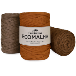 Fio de Malha Ecomalha Liso Euroroma Tons de Marrom Com 80 Metros Fio de Malha Ecomalha Liso Euroroma Tons de Marrom Com 80 Metros