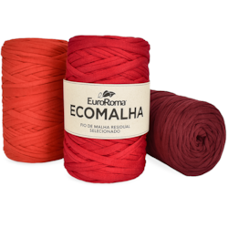 Fio de Malha Ecomalha Liso Euroroma Tons de Vermelho Com 80 Metros Fio de Malha Ecomalha Liso Euroroma Tons de Vermelho Com 80 Metros