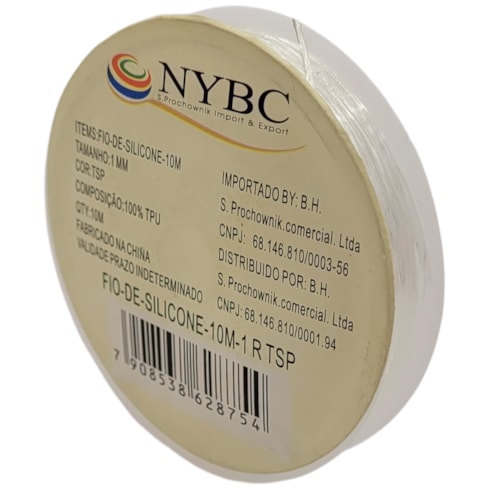 Fio de Silicone Transparente 1mm Com 10 Metros NYBC