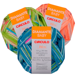 Fio Diamante Baby 100gr com 350 Metros Círculo Fio Diamante Baby 100gr com 350 Metros Círculo
