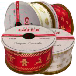 Fita Aramada Natalina 38mm Com 10 Metros 1010/9 Gitex Fita Aramada Natalina 38mm Com 10 Metros 1010/9 Gitex