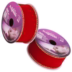 Fita Aramada Natalina 38mm Com 10 Metros FC003 Progresso Fita Aramada Natalina 38mm Com 10 Metros FC003 Progresso