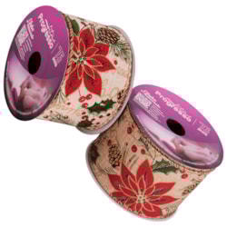 Fita Aramada Natalina 63mm Com 10 Metros TCR043 Progresso Fita Aramada Natalina 63mm Com 10 Metros TCR043 Progresso