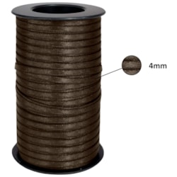 Fita de Cetim 4mm Com 100 Metros Marrom Círculo