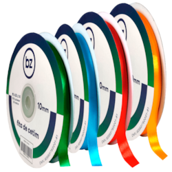 Fita de Cetim BZ 10mm 100% Poliéster Nº02 com 50 Metros Fita de Cetim BZ 10mm 100% Poliéster Nº02 com 50 Metros