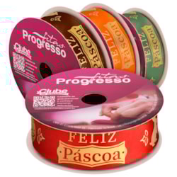 Fita de Cetim Feliz Páscoa 22mm ECF 005H Com 10 Metros Progresso Fita de Cetim Feliz Páscoa 22mm ECF 005H Com 10 Metros Progresso