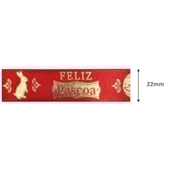 Fita de Cetim Feliz Páscoa 22mm ECF 005H Com 10 Metros Progresso Fita de Cetim Feliz Páscoa 22mm ECF 005H Com 10 Metros Progresso