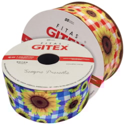 Fita de Cetim Festa Junina Girassol 38mm Com 10 Metros Gitex Fita de Cetim Festa Junina Girassol 38mm Com 10 Metros Gitex