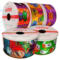 Fita de Cetim Halloween 38mm Com 10 Metros 4600/9 Gitex Fita de Cetim Halloween 38mm Com 10 Metros 4600/9 Gitex