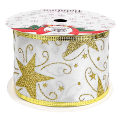 Fita de Cetim Natal Princess RO.152209 60mm Com 9 Metros Fita de Cetim Natal Princess RO.152209 60mm Com 9 Metros