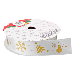 Fita de Cetim Natal Princess RO.152219 25MM Com 9 Metros Fita de Cetim Natal Princess RO.152219 25MM Com 9 Metros