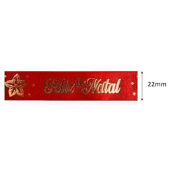 Fita de Cetim Natalina 22mm Com 10 Metros ECF 005F Progresso Fita de Cetim Natalina 22mm Com 10 Metros ECF 005F Progresso
