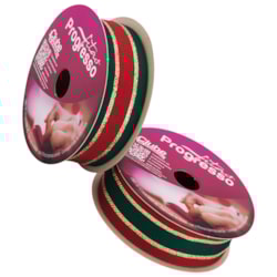 Fita de Cetim Natalina 22mm Com 10 Metros LN005 Progresso