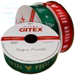 Fita de Cetim Natalina 22mm Com 10 Metros Ref.1500/5 Gitex Fita de Cetim Natalina 22mm Com 10 Metros Ref.1500/5 Gitex