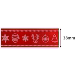 Fita de Cetim Natalina 38mm Com 10 Metros 1500/9 Gitex Fita de Cetim Natalina 38mm Com 10 Metros 1500/9 Gitex