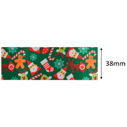 Fita de Cetim Natalina 38mm Com 10 Metros 4600/9 Gitex Fita de Cetim Natalina 38mm Com 10 Metros 4600/9 Gitex