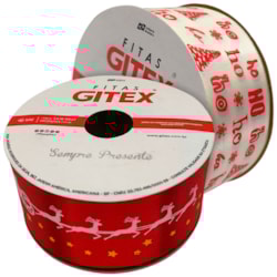 Fita de Cetim Natalina 38mm Com 10 Metros Ref.9250/9 Gitex Fita de Cetim Natalina 38mm Com 10 Metros Ref.9250/9 Gitex