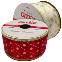 Fita de Cetim Natalina 48mm Com 10 Metros Ref.1010/12 Gitex Fita de Cetim Natalina 48mm Com 10 Metros Ref.1010/12 Gitex