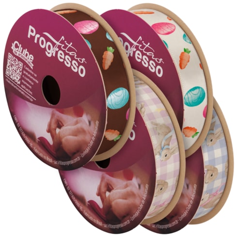 Fita de Cetim Páscoa 2026 15mm Com 10 Metros ECF 003TR Progresso